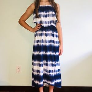 Target blue and white high-low dress